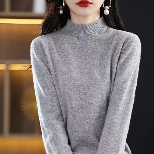 Heidi-Mode | Kaschmir Pullover Damen Hoher Kragen, Weich & Zeitloses Design