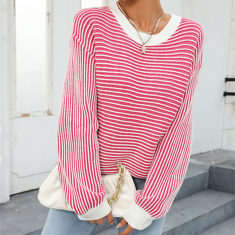 Heidi-Mode | Trendy Gestreepte Sweater Voor Vrouwen