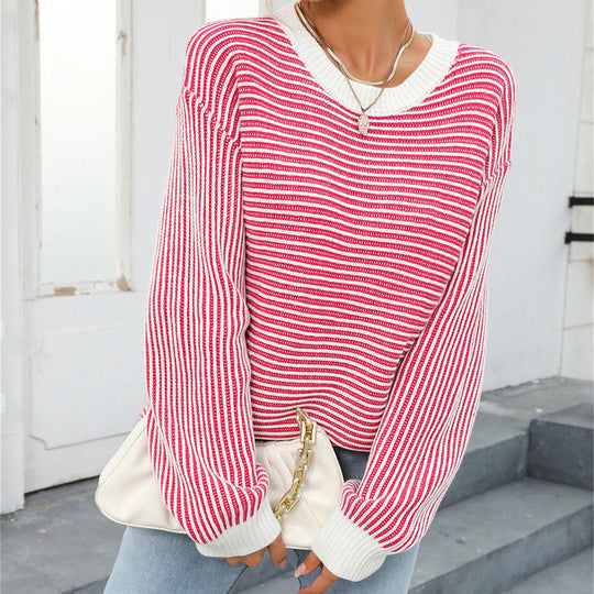 Heidi-Mode | Trendy Gestreepte Sweater Voor Vrouwen