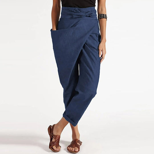 Heidi-Mode | High-Waist Wickel Bequeme Hose