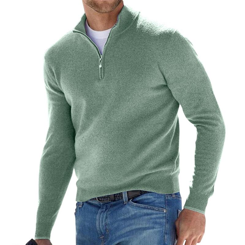 Klassischer Herren-Pullover mit Reißverschlusskragen