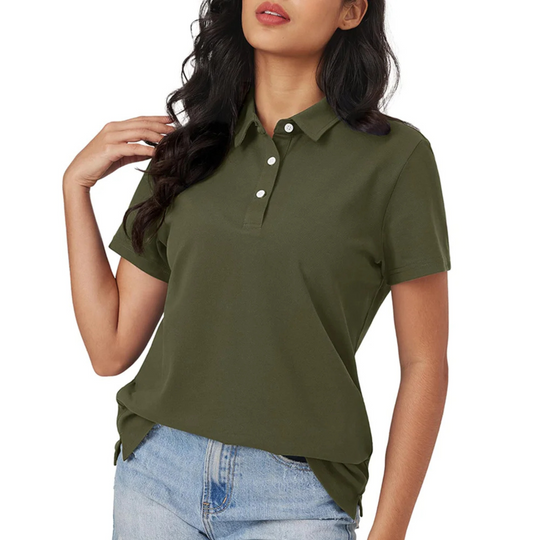 Heidi-Mode | Blaue Seide Atmungsaktiv Leichtgewicht Damen Polo