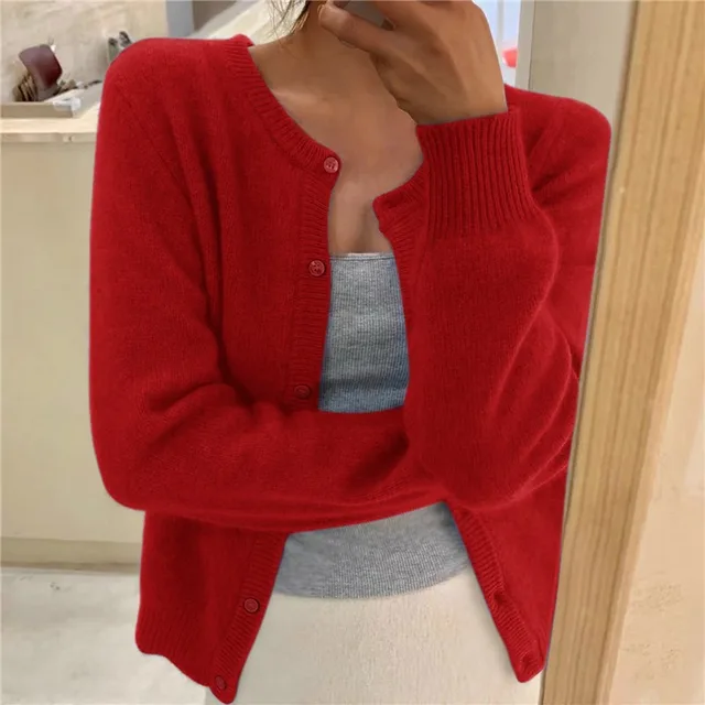 Heidi-Mode | Unifarbener Sommer Strickjacke Damen