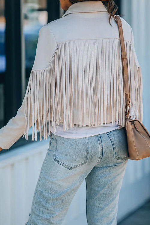 Heidi-Mode | At Your Best Fransenkante Faux Suede Shacket