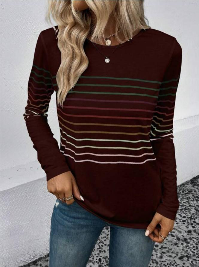 HeidiMode gestreifter Langarm Pullover