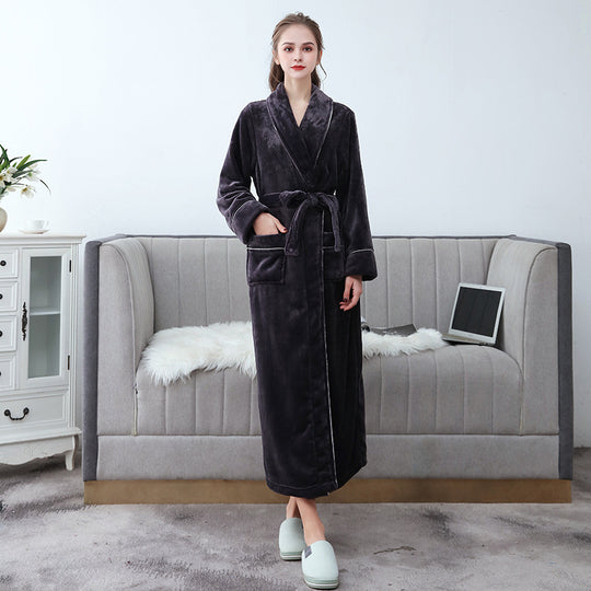 Heidi Mode | Wunderschöner Langer Flanell-Bademantel für Paare