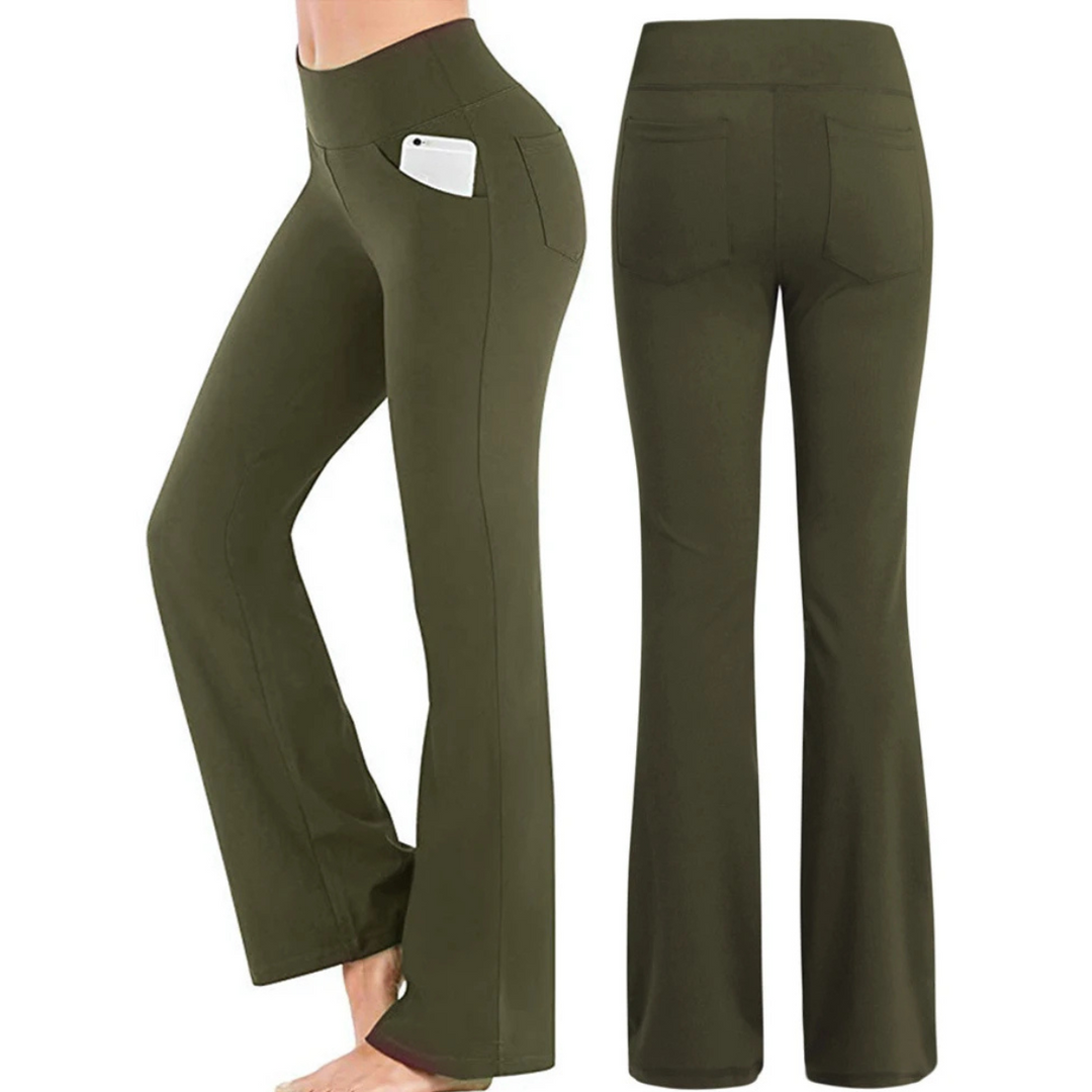 Heidi-Mode | Lässige Schlaghose mit Hohem Bund und Handytasche für Damen Perfekt für Alle Jahreszeiten