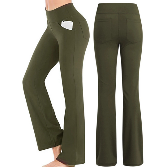 Heidi-Mode | Lässige Schlaghose mit Hohem Bund und Handytasche für Damen Perfekt für Alle Jahreszeiten