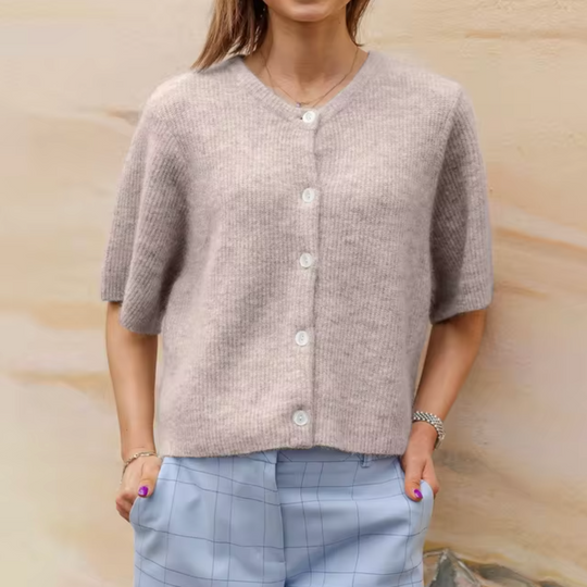 Heidi-Mode | Kurze Strick-Cardigan mit Knöpfen für Damen