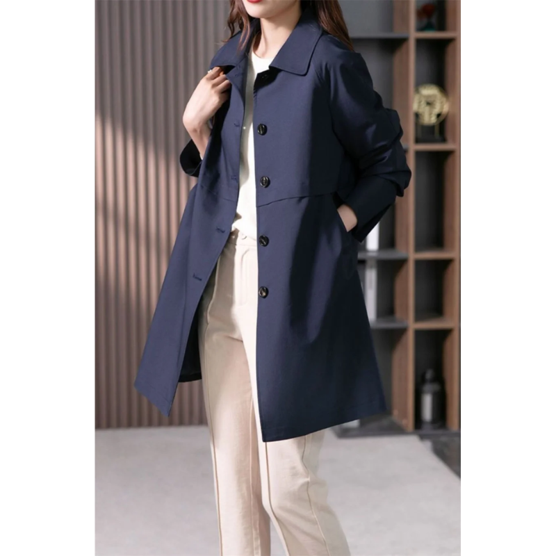 Heidi-Mode | Stylischer Einreihiger Kurzer Trenchcoat für Damen