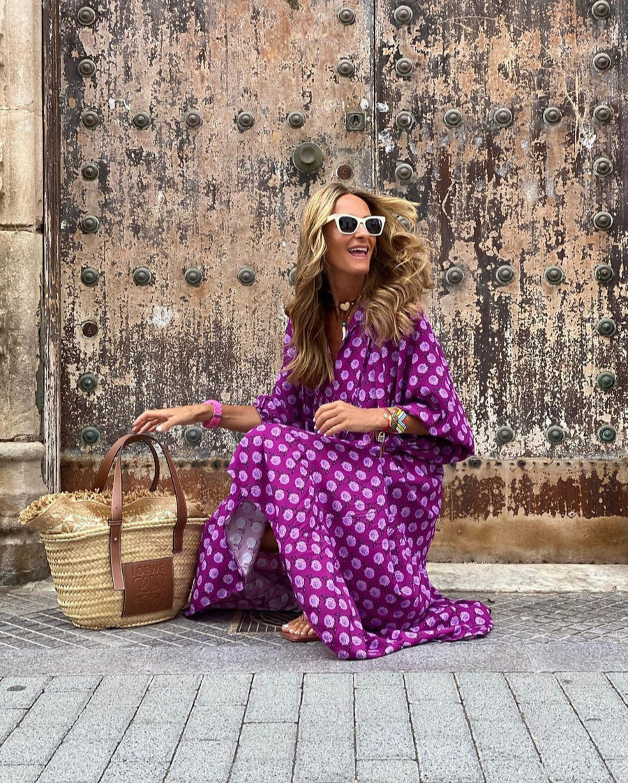 Heidi-Mode | Boheme Baumwolle Maxikleid