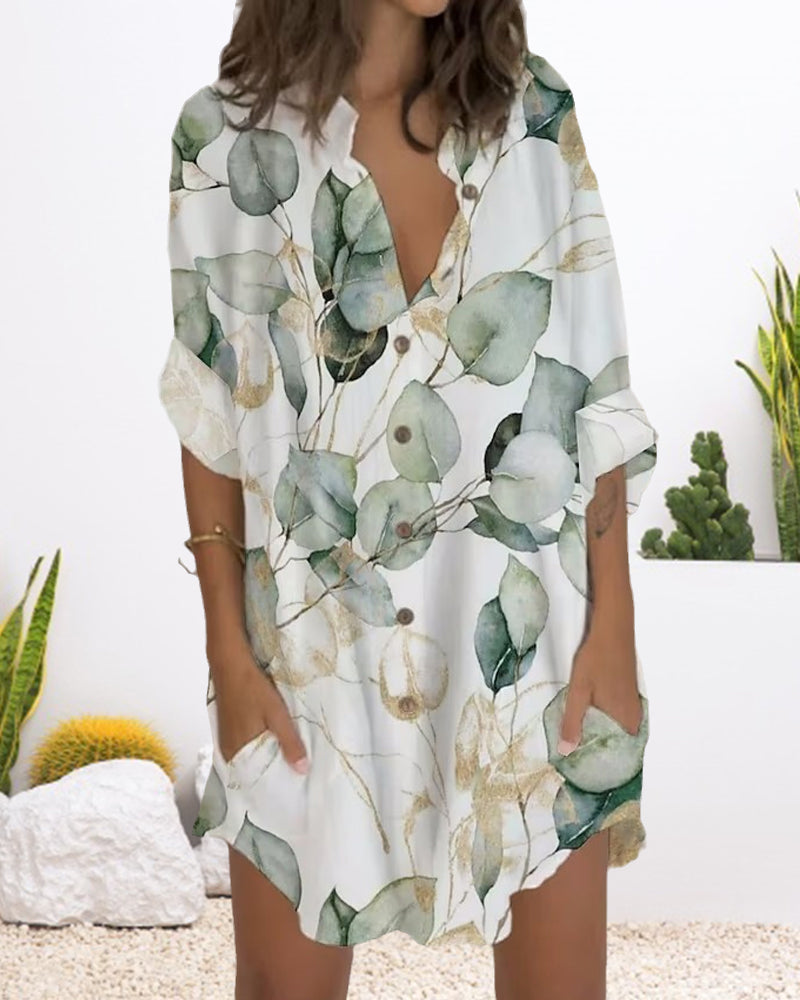 Heidi-Mode | Kleid mit Knopfleiste, Langen Ärmeln und Tasche