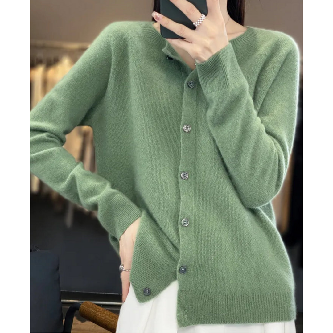 Heidi-Mode | Damen Rundhals Cardigan Pullover