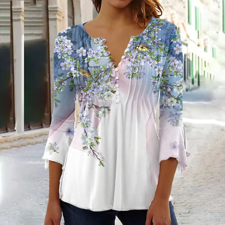 Heidi - Hochwertige Bluse mit tollem Muster