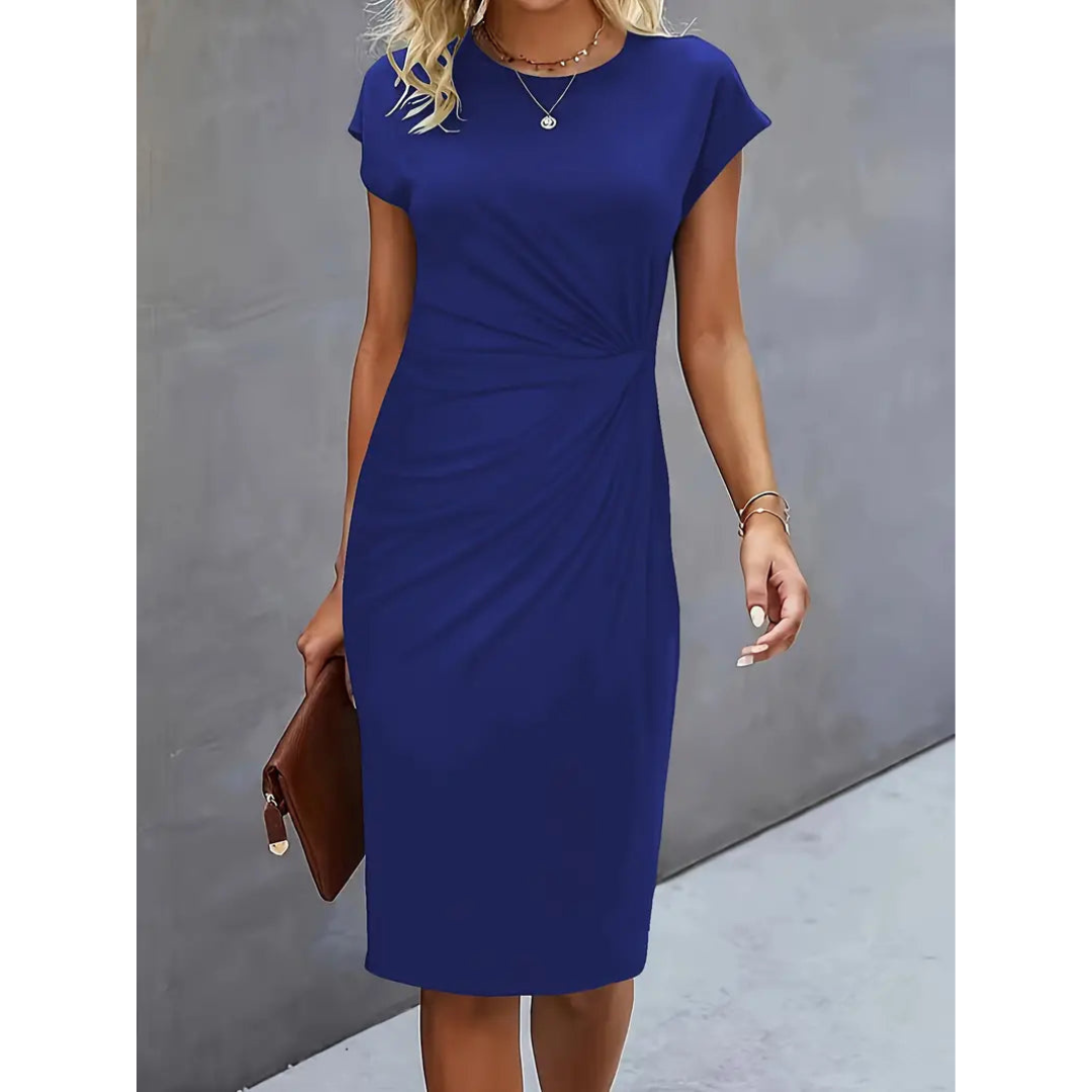 Heidi-Mode | Damen Taillenakzent Stil Kleid Kurzärmlich