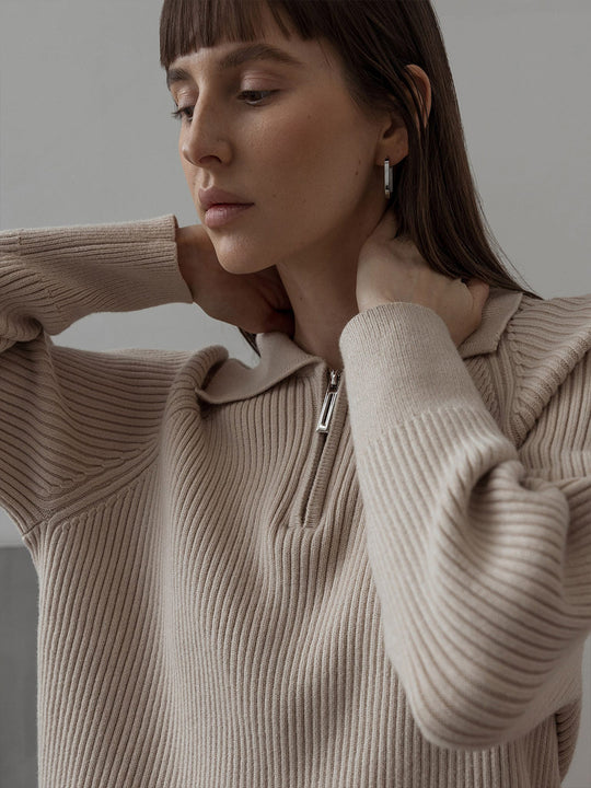 Heidi Mode | Eleganter Winter Polo Kragen Pullover