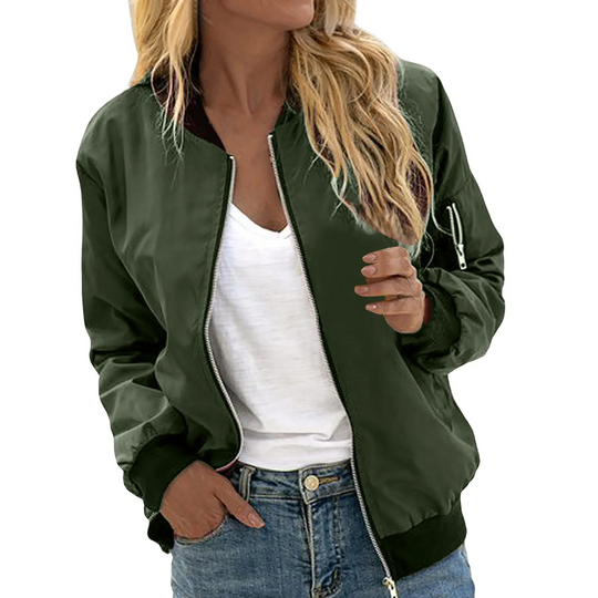 Heidi-Mode | Klassisches Lässiges Bomberjacke Damen