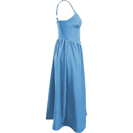 Midi-Sommerkleid mit Knopfverschluss