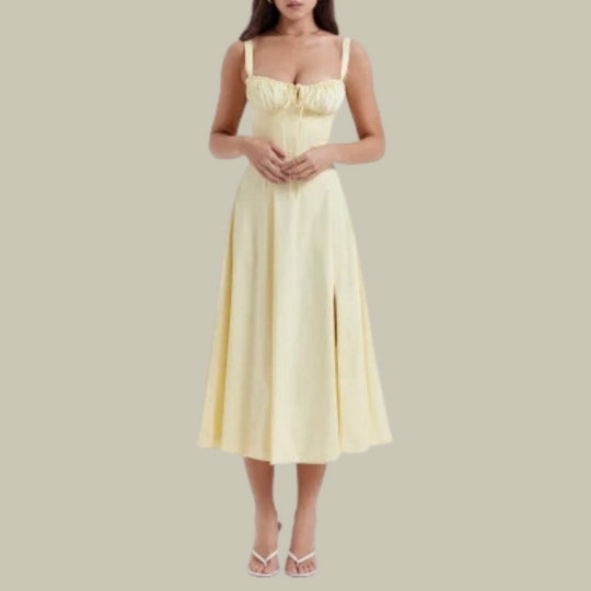 Heidi-Mode | Damen Stylischer Midi Korsett Kleid
