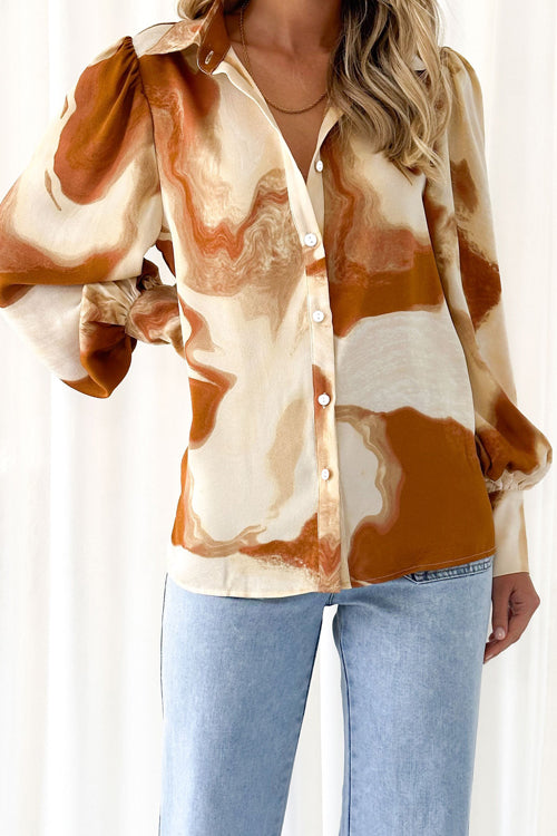 Heidi-Mode | Help You Out Print Kragen Langarm Zu Top