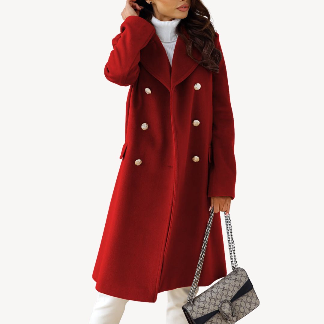 Heidi-Mode | Damen Doppelreiher Wollmantel