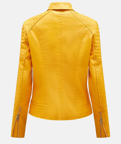 Heidi-Mode | Damen Lederjacke Ohne Kapuze Stilvolle Bikerjacke