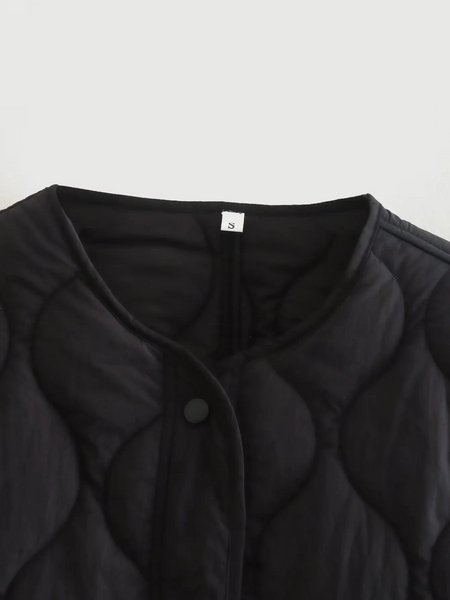 Heidi-Mode | Elegante Langarm-Steppjacke mit Ein-Knopf-Verschluss Ideal für Herbst/Winter