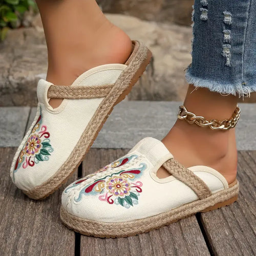 Flache Schuhe für Damen mit Blumenmuster