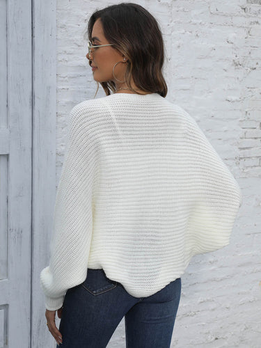 Heidi-Mode | Bat Sleeve Offenes Front Kurzes Cardigan