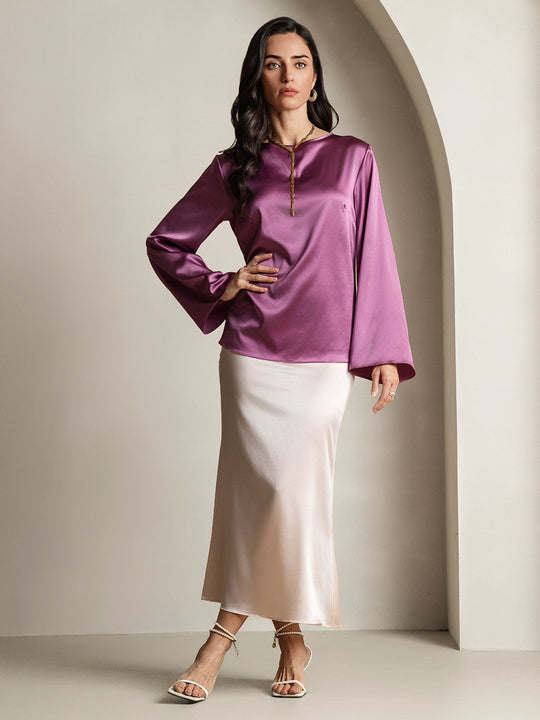 Heidi-Mode | Seiden Langarm Bluse
