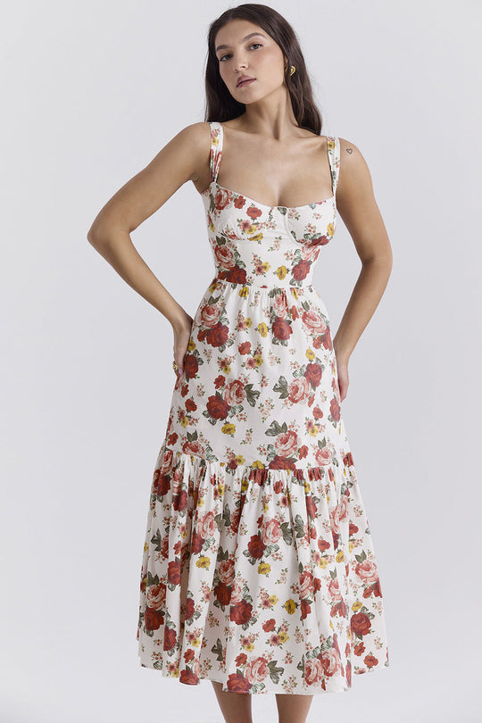 Heidi-Mode | Und Sommer Hübsches Pastoral Stil Sling Blumenkleid Eine Swing Torte Kleid