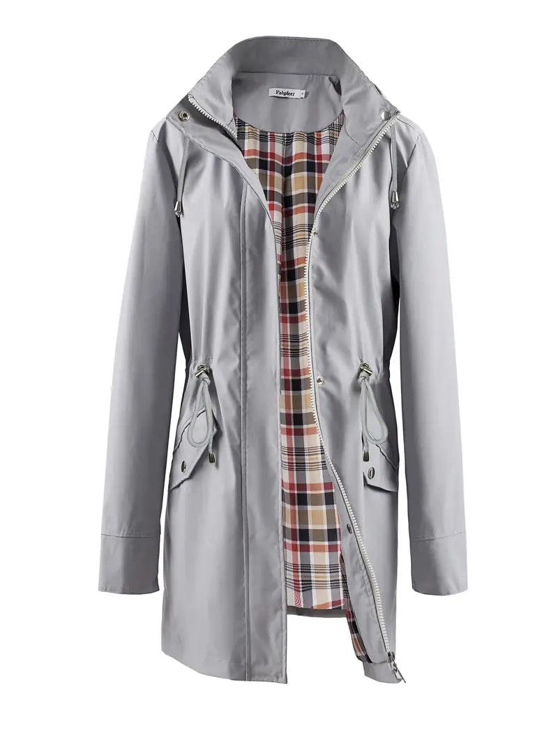 Heidi-Mode | Wasserdichte Outdoor Regenjacke mit Druck und Kapuze für Frauen
