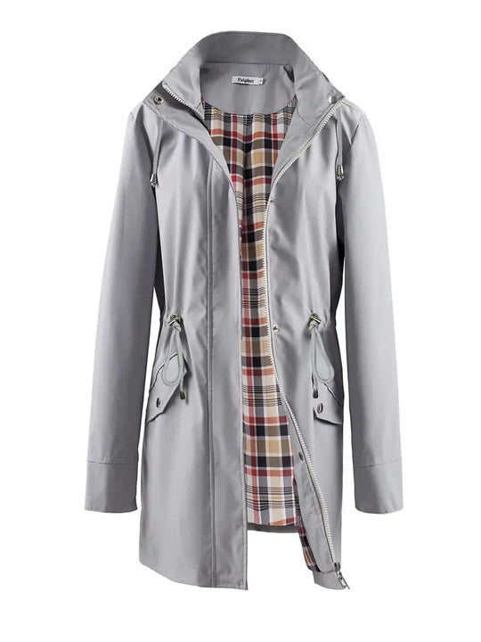 Heidi-Mode | Wasserdichte Outdoor Regenjacke mit Druck und Kapuze für Frauen