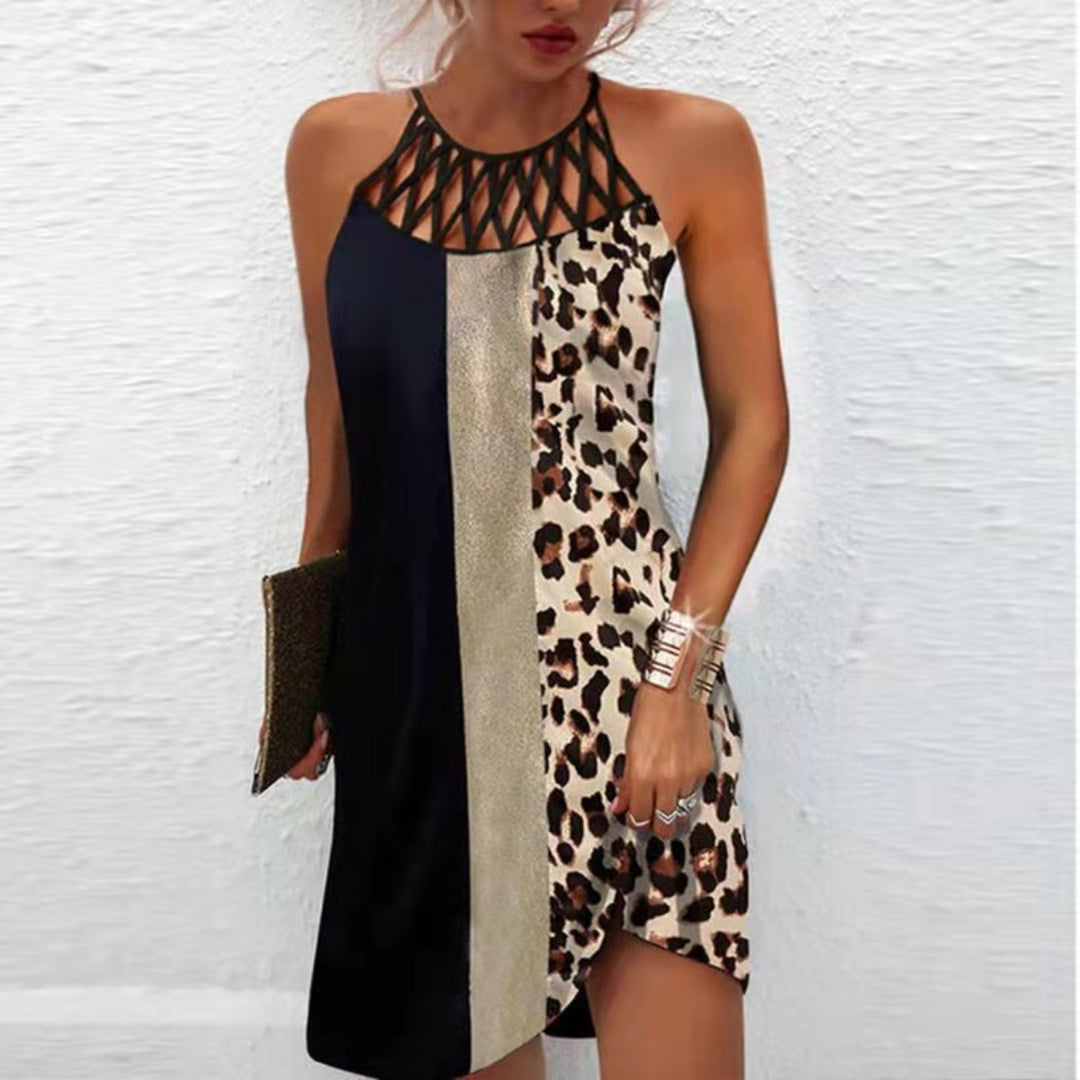 Heidi Mode | Positionierung Bedrucktes Mesh Strap Ärmelloses Kleid