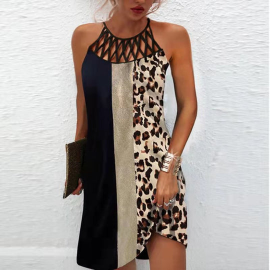 Heidi Mode | Positionierung Bedrucktes Mesh Strap Ärmelloses Kleid