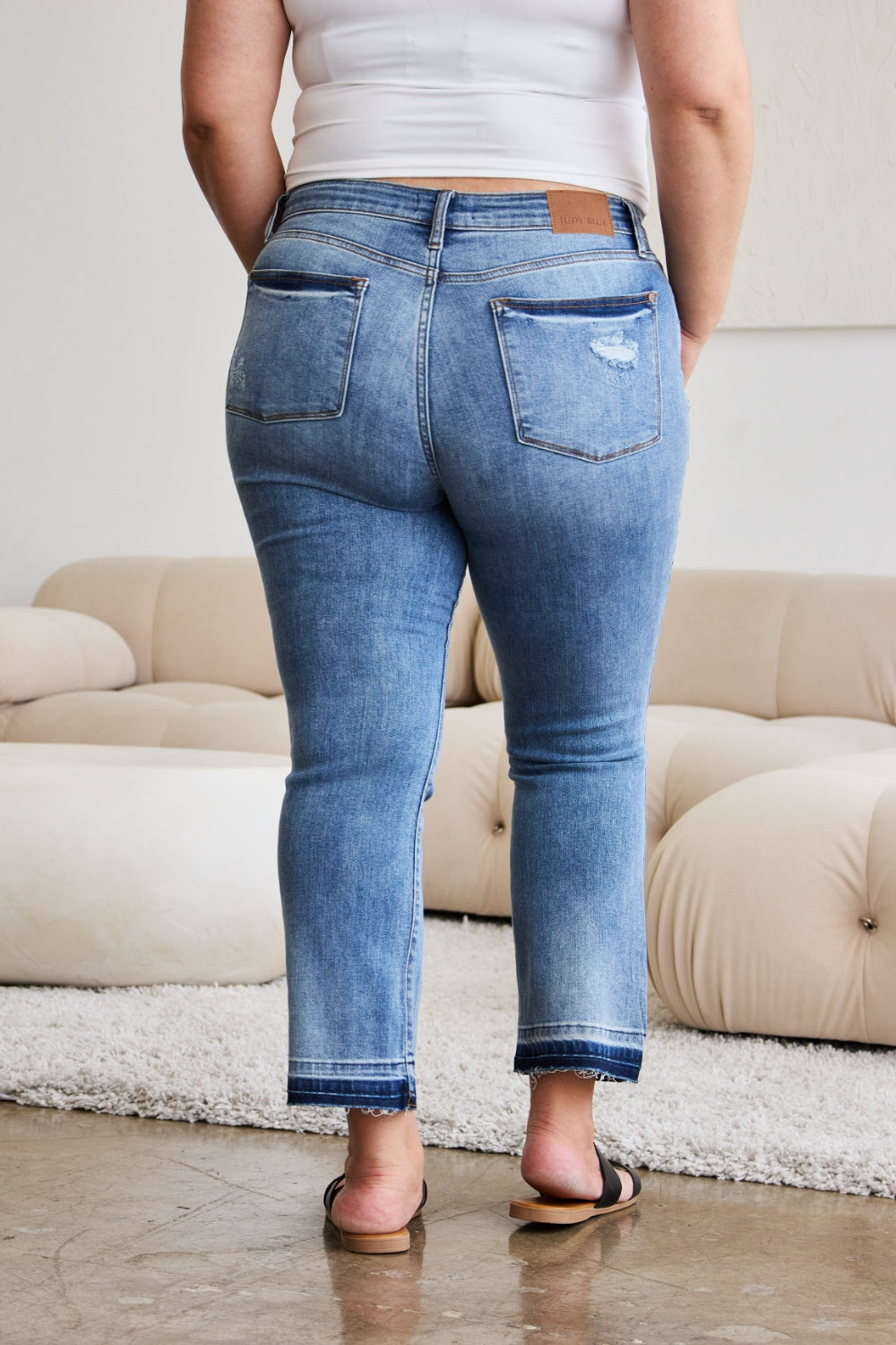 Heidi-Mode | Judy Blue Vollgröße Release Saum Cropped Bootcut Jeans
