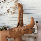 Heidi-Mode | Cowboy-Stiefel mit Blockabsatz und Spitzem Zeh