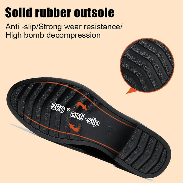 Heidi-Mode | Damen Echtes Leder Metall Schnalle Samt Stiefel