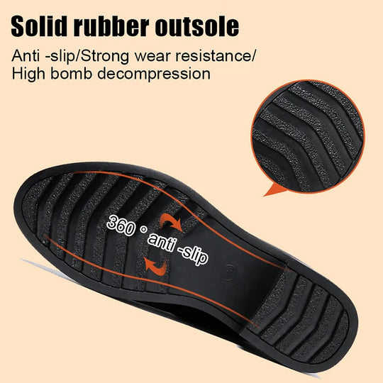 Heidi-Mode | Damen Echtes Leder Metall Schnalle Samt Stiefel