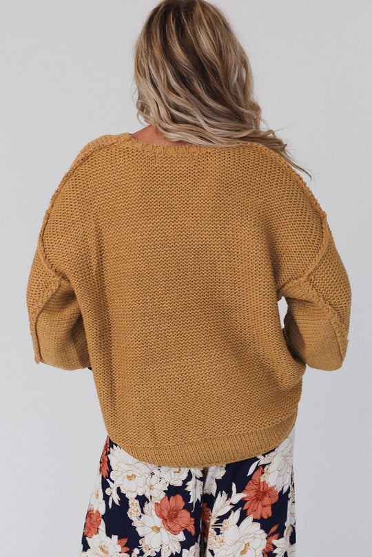 Slouchy Textured Knit Loose Pullover