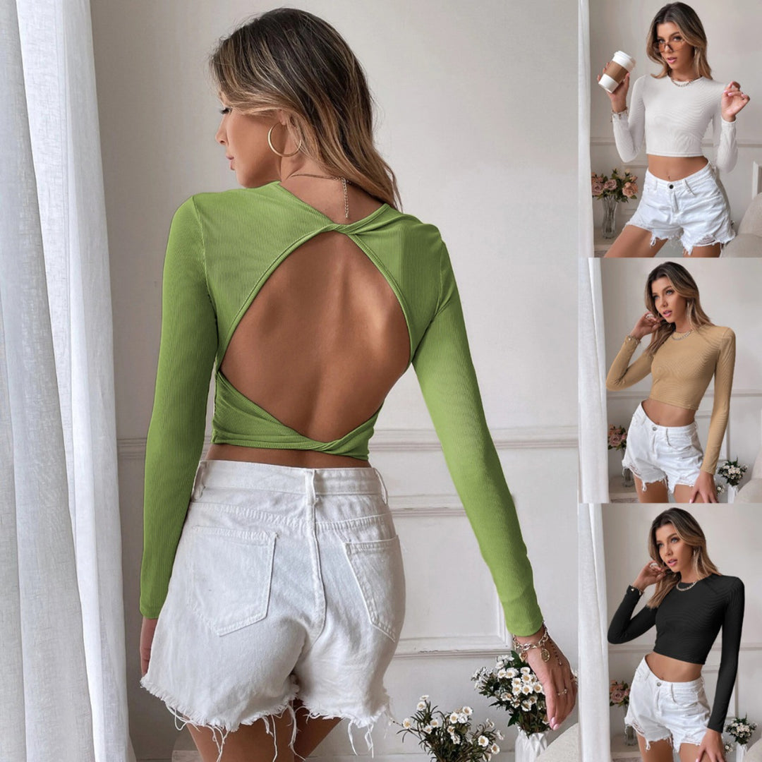Heidi Mode | Langärmeliges Oberteil mit Neckholder-Strick