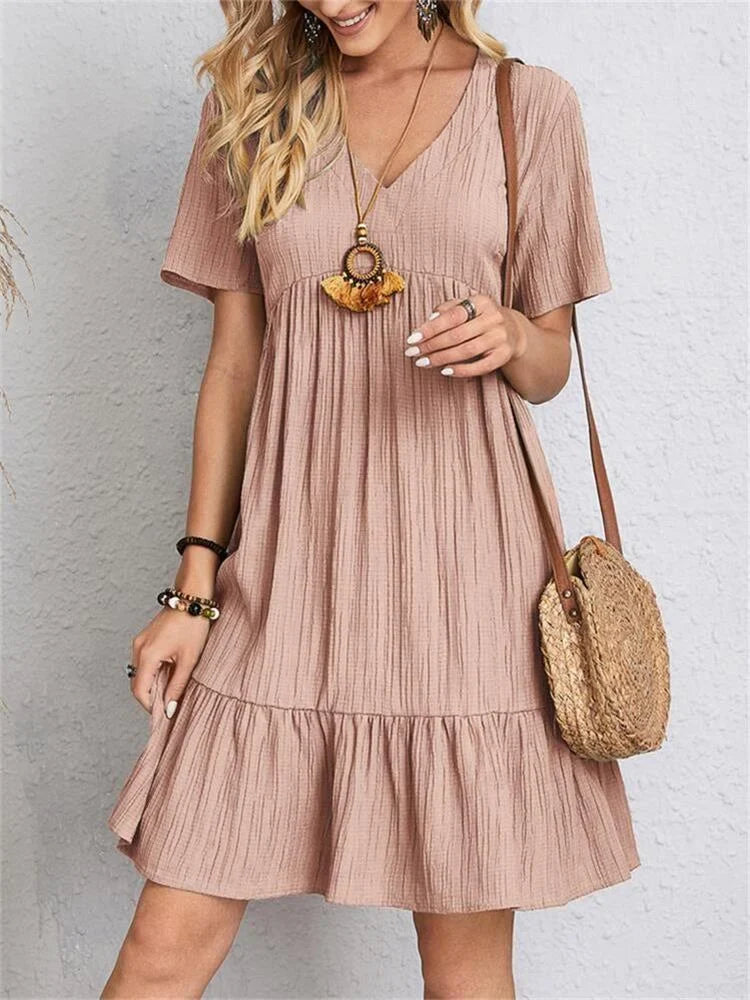 Heidi-Mode | Kontroll Retro V-Ausschnitt Kleid