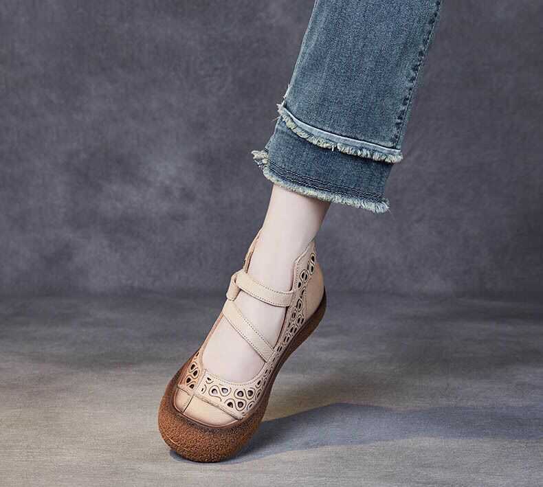 Heidi-Mode | Kuhud Retro Hulsandalen Rutschfest Atmungsaktiv Flach Sandale
