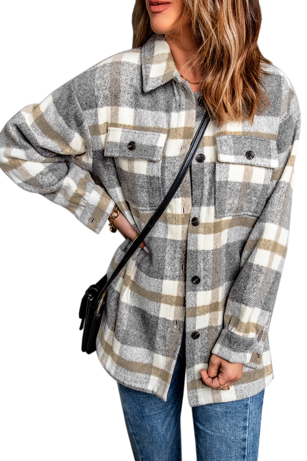 Karomuster Tasche Frauen Jacke