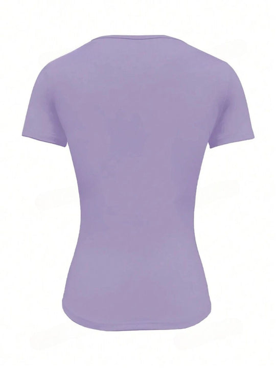 Heidi-Mode | Rundhalsausschnitt Kurzarm T-Shirt