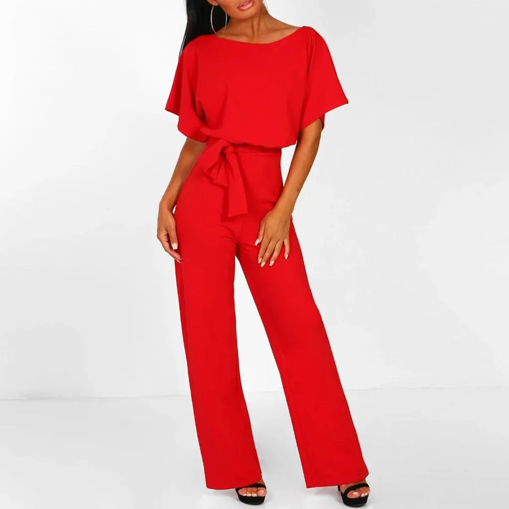 Heidi-Mode | Eleganter Jumpsuit Mit Rüschärmeln Und Gürtel