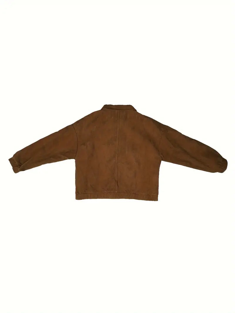 Cordjacke mit Knopfleiste vorne