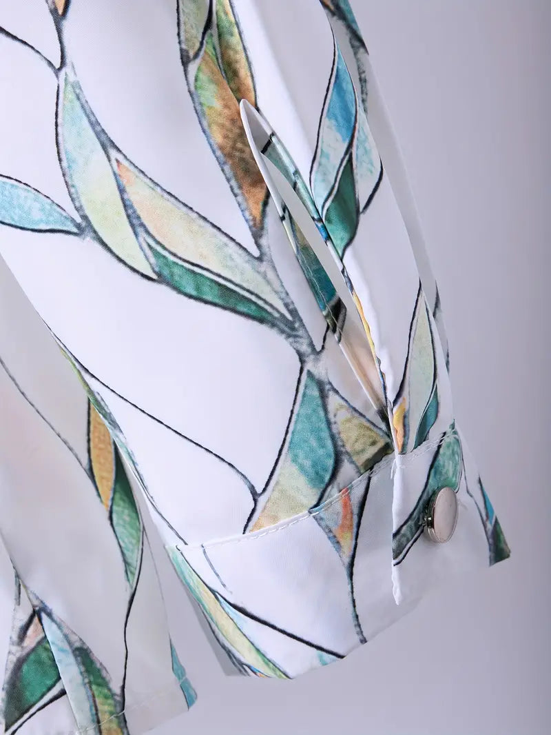 Heidi-Mode | Stilvolle Bluse mit Aufgedruckten Knöpfen