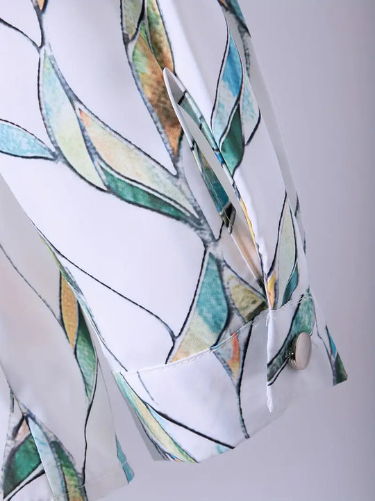 Heidi-Mode | Stilvolle Bluse mit Aufgedruckten Knöpfen