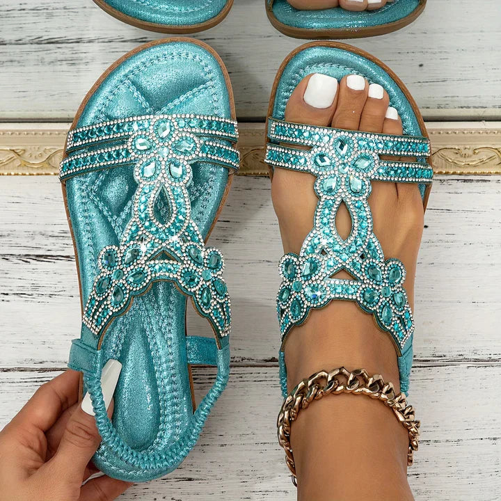 Heidi-Mode | Frauen stilvolle Sandalen glänzend